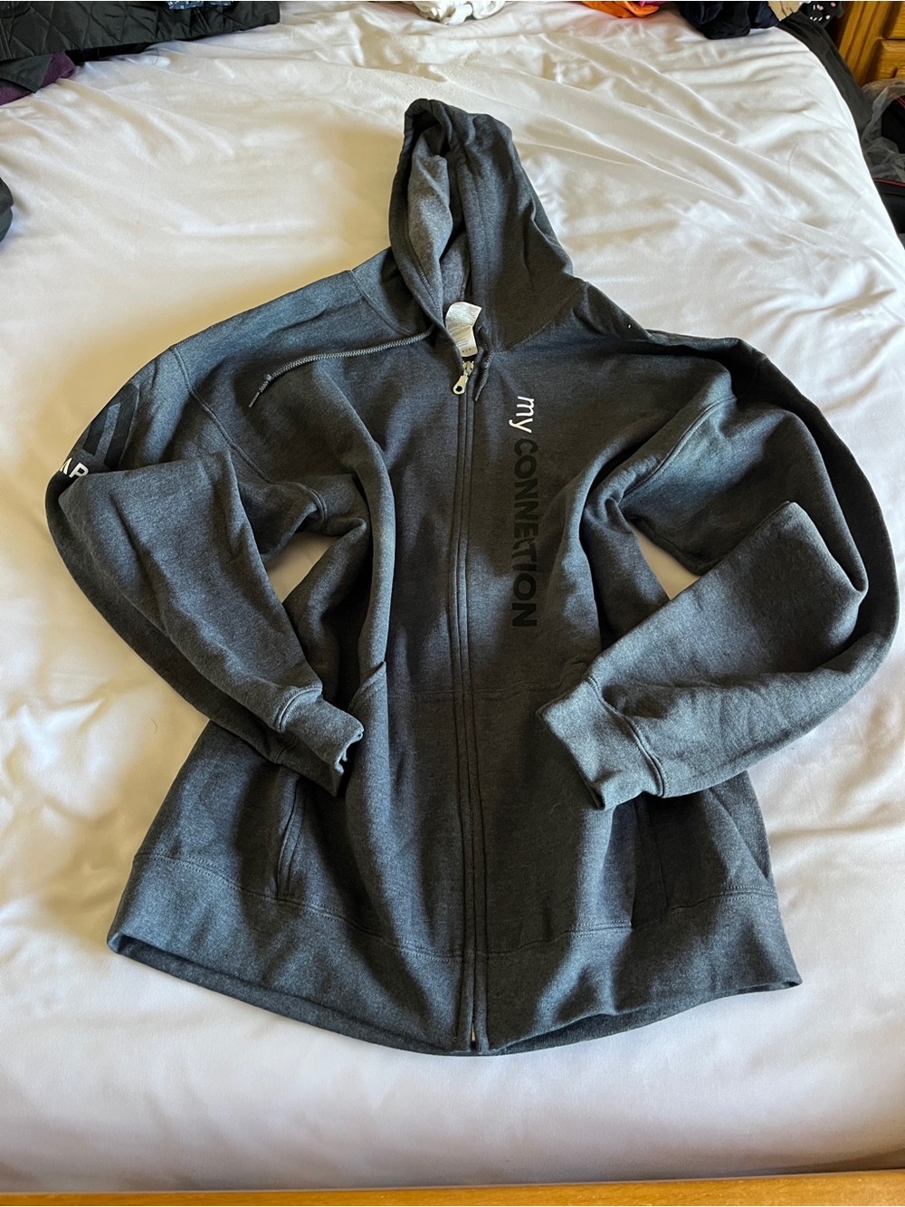 Gildan Men's Dark Gray Full-Zip Hooded Utility Jacket